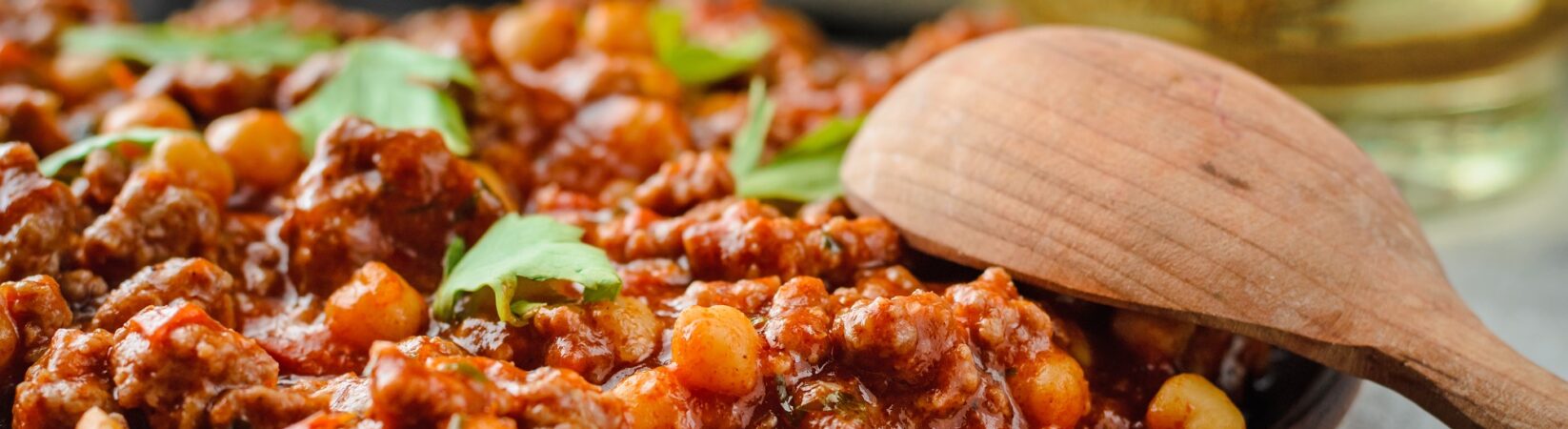 Chili mit Kichererbsen und Sojahack