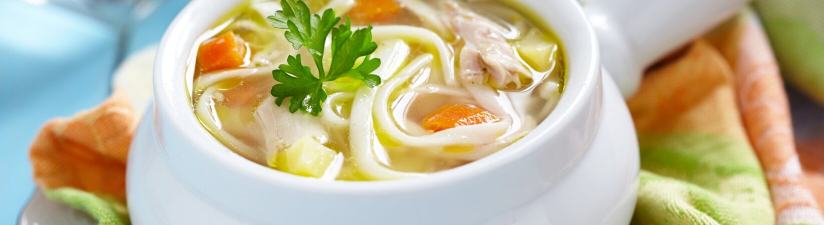 Hähnchen-Nudel-Suppe mit Gemüse