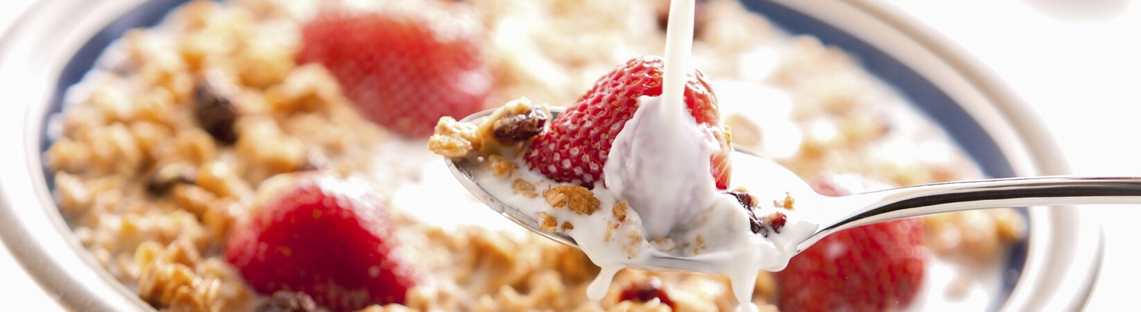 Haferflockenmüsli mit Erdbeeren