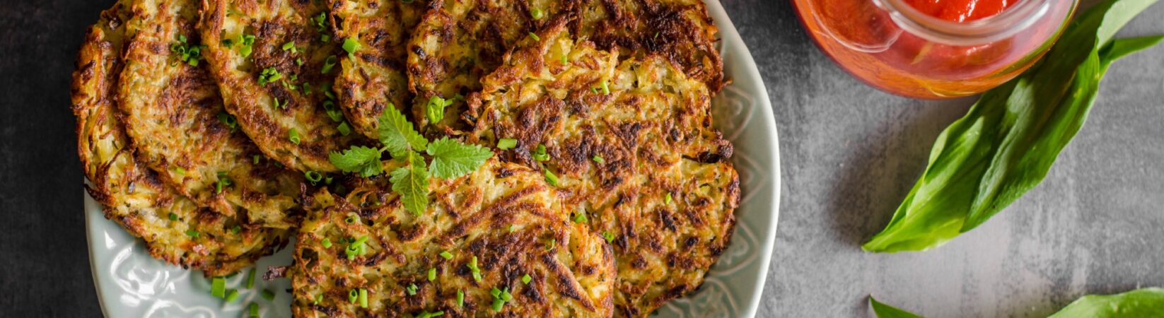 Kartoffelpuffer mit Tomaten-Dip