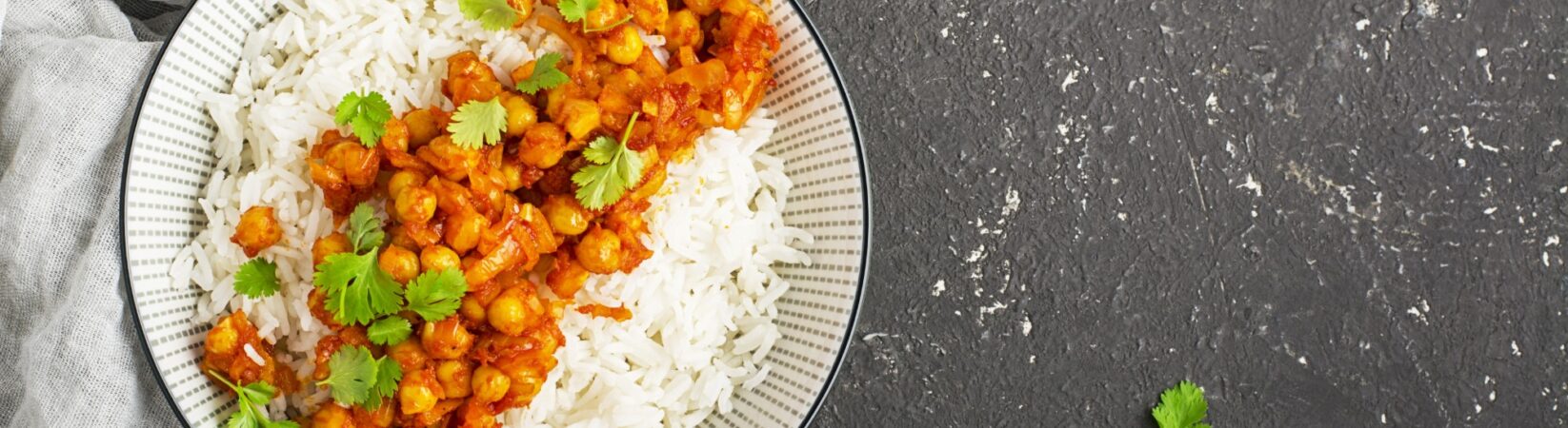 Kichererbsen-Curry mit Reis