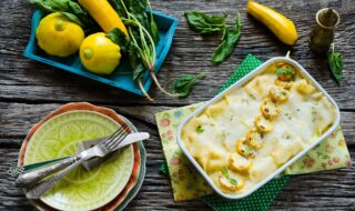 Zucchini-Lasagne mit Spinat