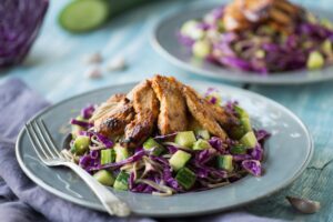 Spaghettisalat mit Teriyaki-Huhn