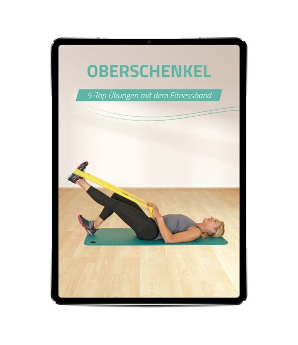 Oberschenkel mit dem Fitnessband