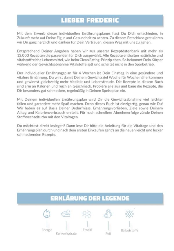 Individueller Ernährungsplan zum Abnehmen